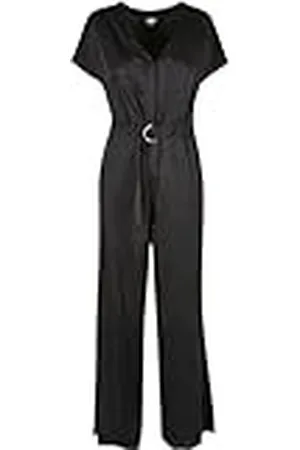 Urban classics Ladies Satin Wide Leg Belt Jumpsuit Mono, , XS De Las Mujeres