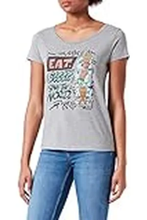 Marvel Womarcots033 Camiseta, Gris Melange, XXL para Mujer