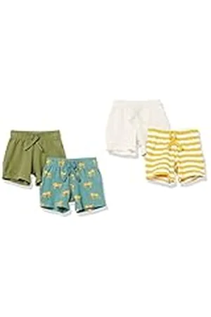 Amazon Pantalones Cortos de algodón sin Cordones - Colores interrumpidos Unisex Bebés, Pack de 4, , 0 Meses