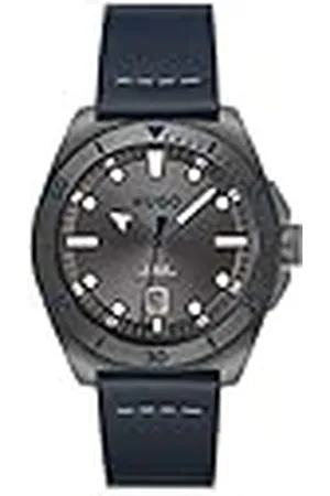 HUGO BOSS Reloj Analógico de Cuarzo para Hombre Colección #Visit con Correa de Cuero Azul - 1530302