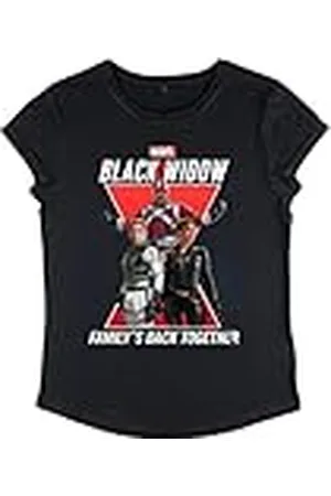 Marvel Black Widow Family-Camiseta de Manga enrollada para Mujer, , M