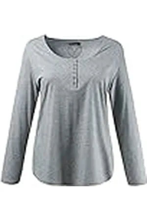 Ulla Popken Shirt Mit Knopfleiste, Langarm, Camiseta para Mujer, , 50-52
