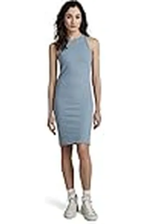 G-Star RAW Rib Tank Kleid Slim Vestido Informal, Azul ( D23368-c534-5304), S para Mujer