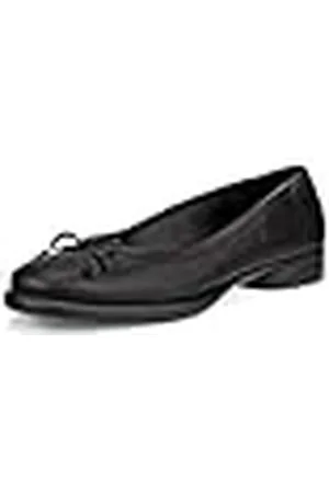 Ecco Bailarinas de Lujo esculpidas con Lazo para Mujer, Black, 6/6.5 UK