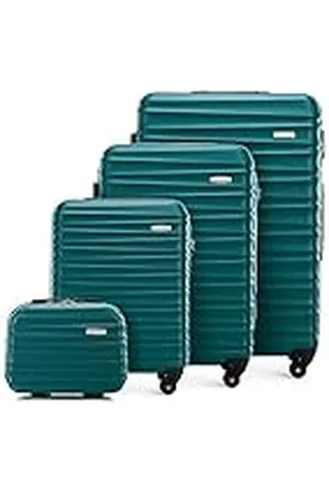 Wittchen Juego de 4 Maletas con Neceser Trolley ABS con 4 Ruedas Spinner Cerradura de combinación Mango telescópico Groove Line