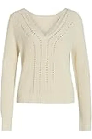 VILA Vioa L/S Rev Lace Knit Top Jersey de Punto, , M para Mujer