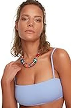 Trendyol Top de Bikini de Punto sin Tirantes Bandeau para Mujer Bañadores, , 36