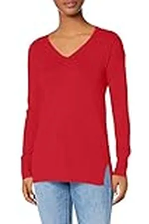 Amazon Jersey Tipo Túnica Ligero de Manga Larga y Cuello en Pico (Disponible en Tallas Grandes) Mujer, , 5XL Grande