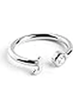 SINGULARU Anillo Personalizado Letter Spark . Ajustable. de Ley 925 con Acabado Baño de Rodio. Talla Unica. Joyas para Mujer. Letra J