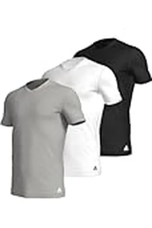 adidas V Neck Shirt (3pk) -Active Core Cotton Capa de Base Superior, Varios, M (Pack de 3) Hombres