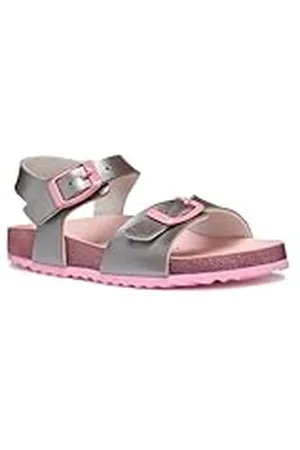 Geox J Adriel Girl I, Sandalia, Silver/Pink, 30 EU