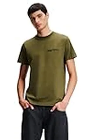 Karl Lagerfeld Para Hombre, Camiseta Ajustada de Manga Corta, Verde Hiedra, Extrapequeños