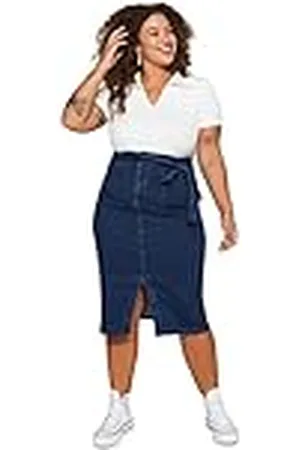 Trendyol Falda de Mujer Recta Mini lápiz Regular de Talla, , 44 Grande