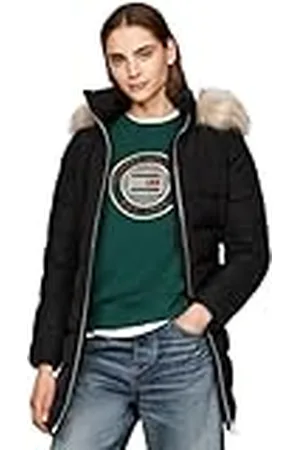 Tommy Hilfiger Abrigo de Plumas Mujer Heritage Down Tyra Coat With Fur con Bolsillos, , XXS