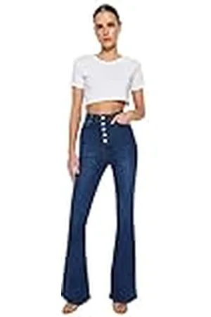 Trendyol Jeans Acampanados de Cintura Normal, , 40 para Mujer