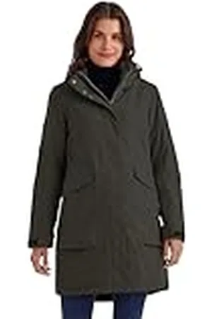 Killtec Mujer Parka/abrigo impermeable con capucha con cremallera Damen Funktionsparka, dunkeloliv, 40, 43284-000