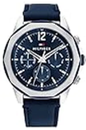 Tommy Hilfiger Reloj Analógico de Cuarzo Multifunción para Hombre con Correa de Cuero Azul Marina - 1792063