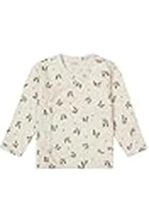 Noppies U tee Overlap LS Nicosia AOP Camiseta, RAS1202 Oatmeal-P611, 9 Mes Unisex bebé