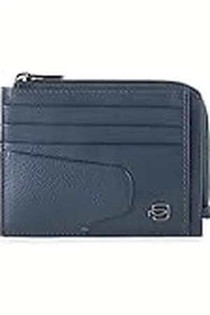 Piquadro (Blue Tri Fold Wallet Hombre, Talla Única, , Talla única, Bustina Akron Monedero y Tarjeta de crédito Azul