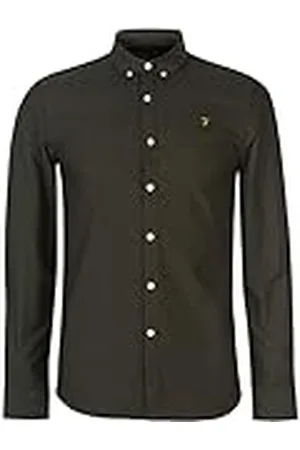 Farah Camisa Oxford de algodón Ajustada Brewer, , L para Hombre