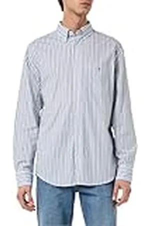 GANT Reg Poplin Stripe-Camiseta Camisa, Cielo Claro, XL Hombres