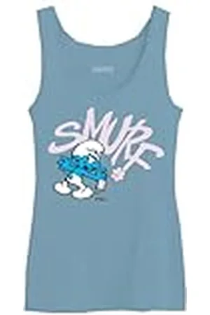 LES SCHTROUMPFS Wosmurftk001 Camiseta de Tirantes para, , XXL para Mujer