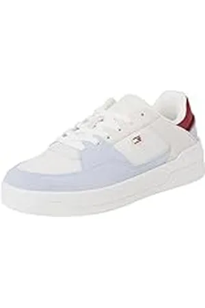 Tommy Hilfiger Court Sneaker Mujer Essential Basket Low Top, Multicolor (Ecru/Breezy Blue), 39