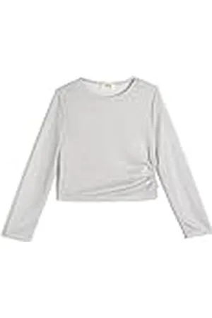 Koton T-Shirt Long Sleeve Crew Neck Shiny Fabric Drawstring, Camiseta niñas,