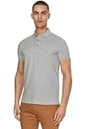 Tommy Hilfiger Polo de Manga Corta para Hombre 1985 Slim Fit, Gris (Light Grey Heather), XXL