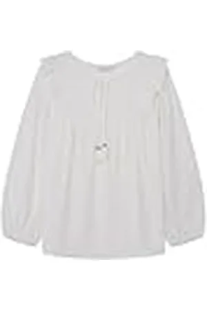 Springfield SPRINGFILED Blusa Bordado Suizo Circular, Camiseta Mujer, beige, S