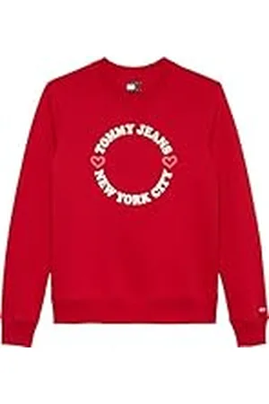 Tommy Hilfiger Sudadera Mujer TJ X NYC Crewneck Regular Fit, Rojo (Red Hot), M