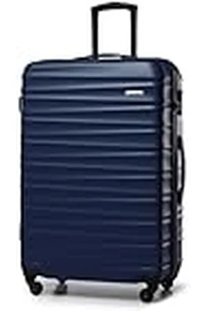 Wittchen Maleta Grande Trolley Grande ABS rígido para facturación con 4 Ruedas giratorias Cerradura de combinación asa telescópica Groove Line Azul Marino