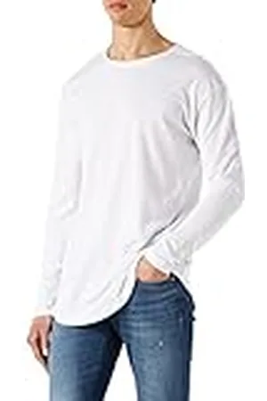 JACK & JONES JJENOA camiseta ONeck LS Camiseta de Manga Larga, Blanco/Ajuste Relajado, M para Hombre
