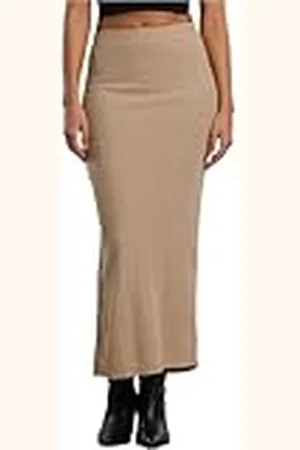 Urban classics Tb6940-ladies Rib High Slit Skirt Falda, , XL Mujeres