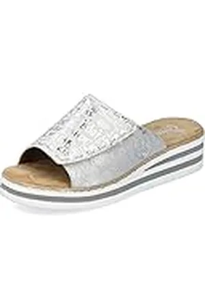 Rieker Mujer Mocasines V0290, señora Zapatillas,Pantuflas,Zapatillas,Zapatos Informales,Entrada Abierta,Plateado (Silber/Platin / 90),36 EU / 3.5 UK