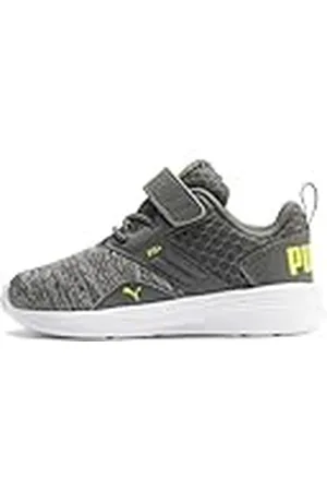 PUMA Comet V Inf, Zapatillas Unisex Niños, Gris (Castlerock White/Nrgy Yellow 11), 27 EU