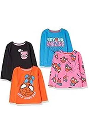 Amazon Disney | Marvel | Star Wars Camisetas de Manga Larga (Anteriormente Spotted Zebra) Niña, Pack de 4, , 10 años