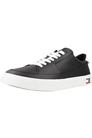 Tommy Hilfiger Hombre Sneaker Vulcanizada Zapatillas, (Black), 45