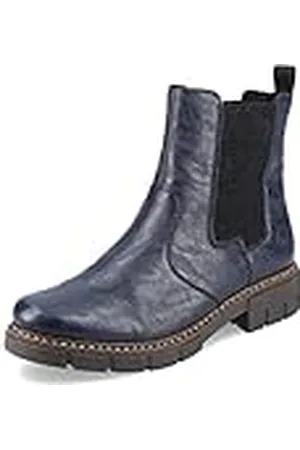 Rieker Mujer Botines Z3561, señora Botas Chelsea,Botas,Medias Botas,botín,Bota de Deslizamiento,Plano,Azul (Blau / 14),42 EU / 8 UK