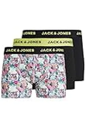 JACK & JONES Jactiger-Calzoncillos de Microfibra (3 Unidades) Bóxer, Negro/Paquete: Negro-Negro, L para Hombre