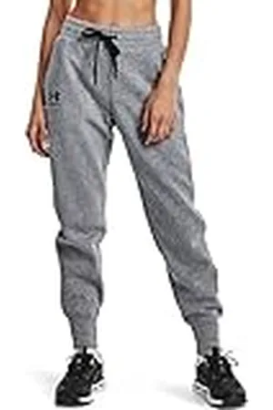 Under Armour Jogger de tejido Fleece Rival Pantalón, Mujer, Steel Medium Heather / Black / Black (035), XL