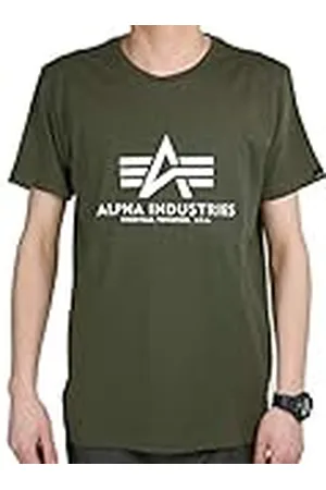 Alpha Industries Basic Camiseta, Hombre, Verde (Vintage green), XXL