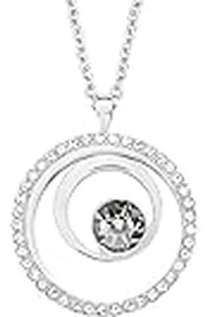 QS by s.Oliver Collar con colgante collar de señoras de acero inoxidable, con cristal, 42+3 cm, , Viene en caja de regalo de joyería