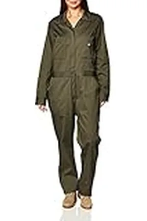 Dickies Mono de Sarga de algodón de Manga Larga Overoles utilitarios de Trabajo, , M para Mujer