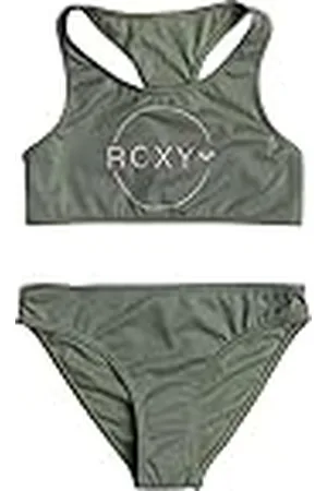 Roxy Basic Active - Conjunto de bikini crop top para Niñas 6-16