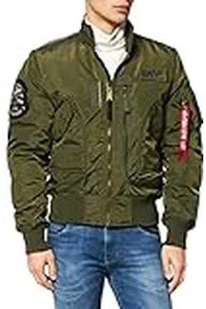 Alpha Industries Engine Chaqueta, Verde (Dark Green-257), L para Hombre