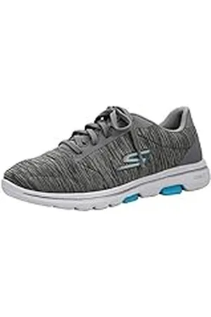 Skechers Go Walk 5 True, Zapatillas para Correr Mujer, Grey/Aqua, 37.5 EU