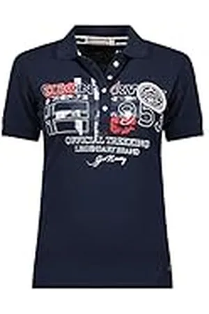 Geographical Norway Kerry Lady - Polo de algodón para Mujer - Regular Fit de Manga Corta - Camiseta clásica Transpirable para Mujer (Azul_Marino XL Talla 4)
