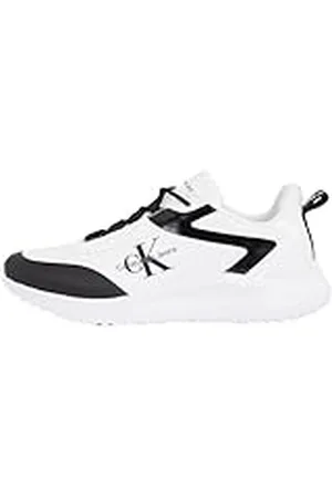 Calvin Klein Runner Sneaker para Hombre Zapatillas de Deporte, Blanco (Bright White/Black), 40