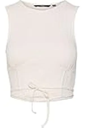 VERO MODA Vmcamma SL Crop Top Jrs, Blanco Nieve, M para Mujer